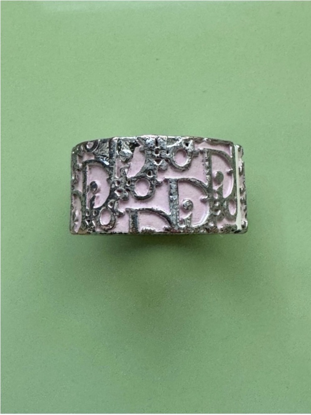 Dior Pink and Silver Trotter Band Ring size 6 w/COA - Picture 14 of 15